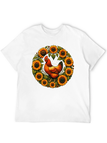 Chicken & Sunflower Wreath Graphic Tee