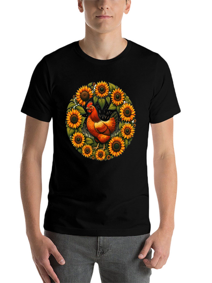 Chicken & Sunflower Wreath Graphic Tee