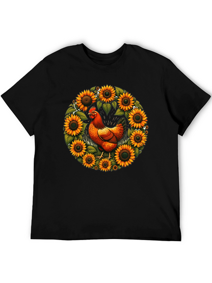 Chicken & Sunflower Wreath Graphic Tee