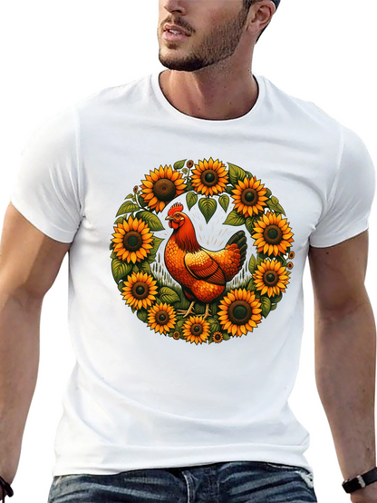 Chicken & Sunflower Wreath Graphic Tee