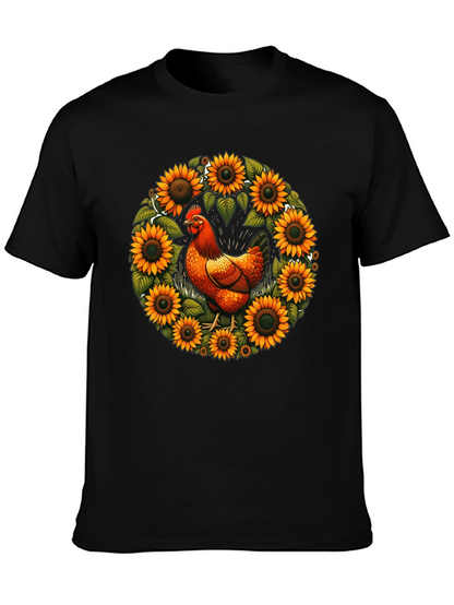 Chicken & Sunflower Wreath Graphic Tee