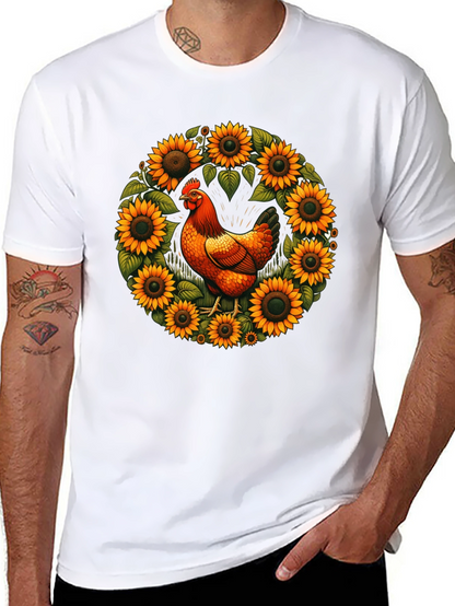 Chicken & Sunflower Wreath Graphic Tee