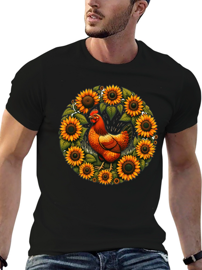 Chicken & Sunflower Wreath Graphic Tee