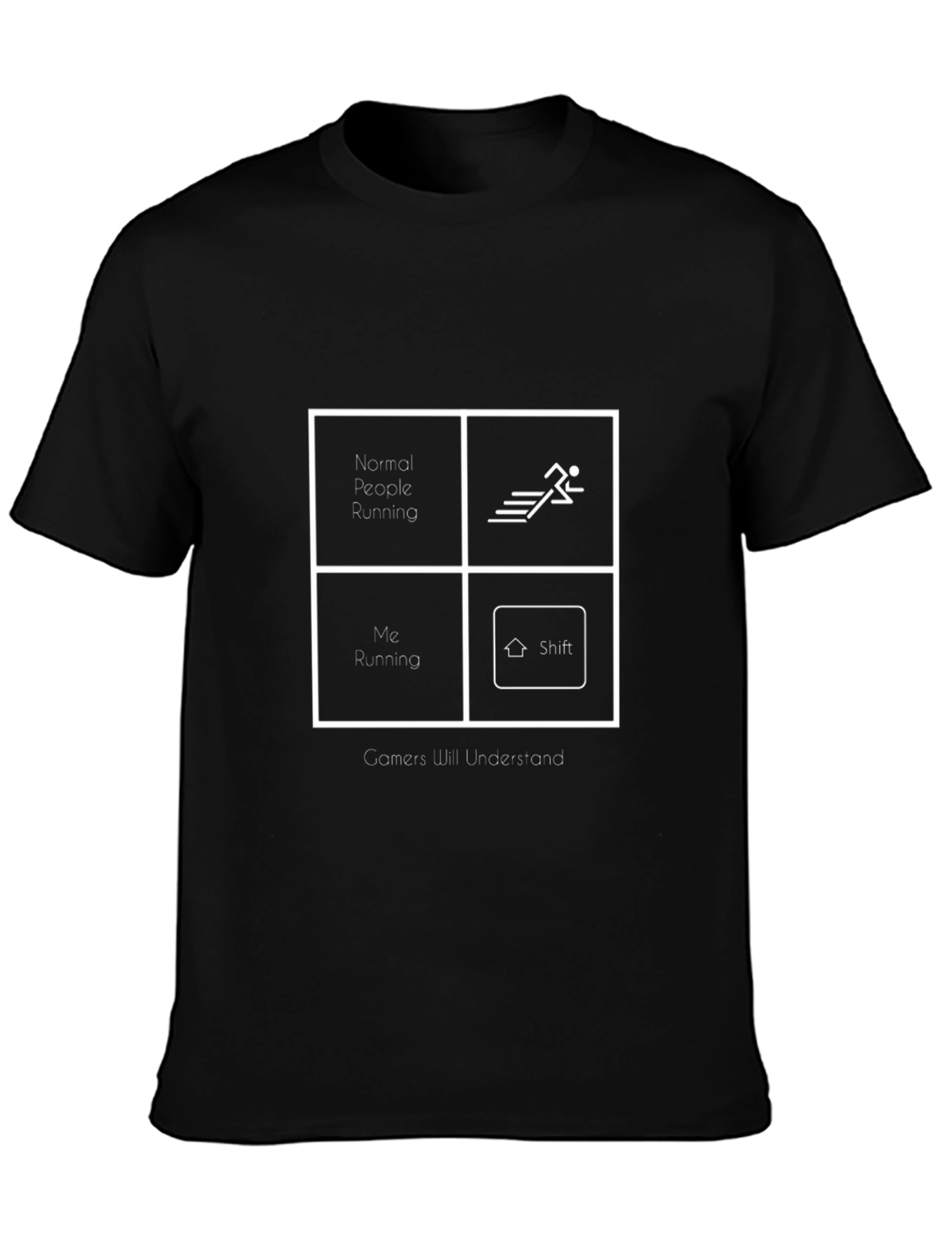 Gamer Running Black Graphic Tee