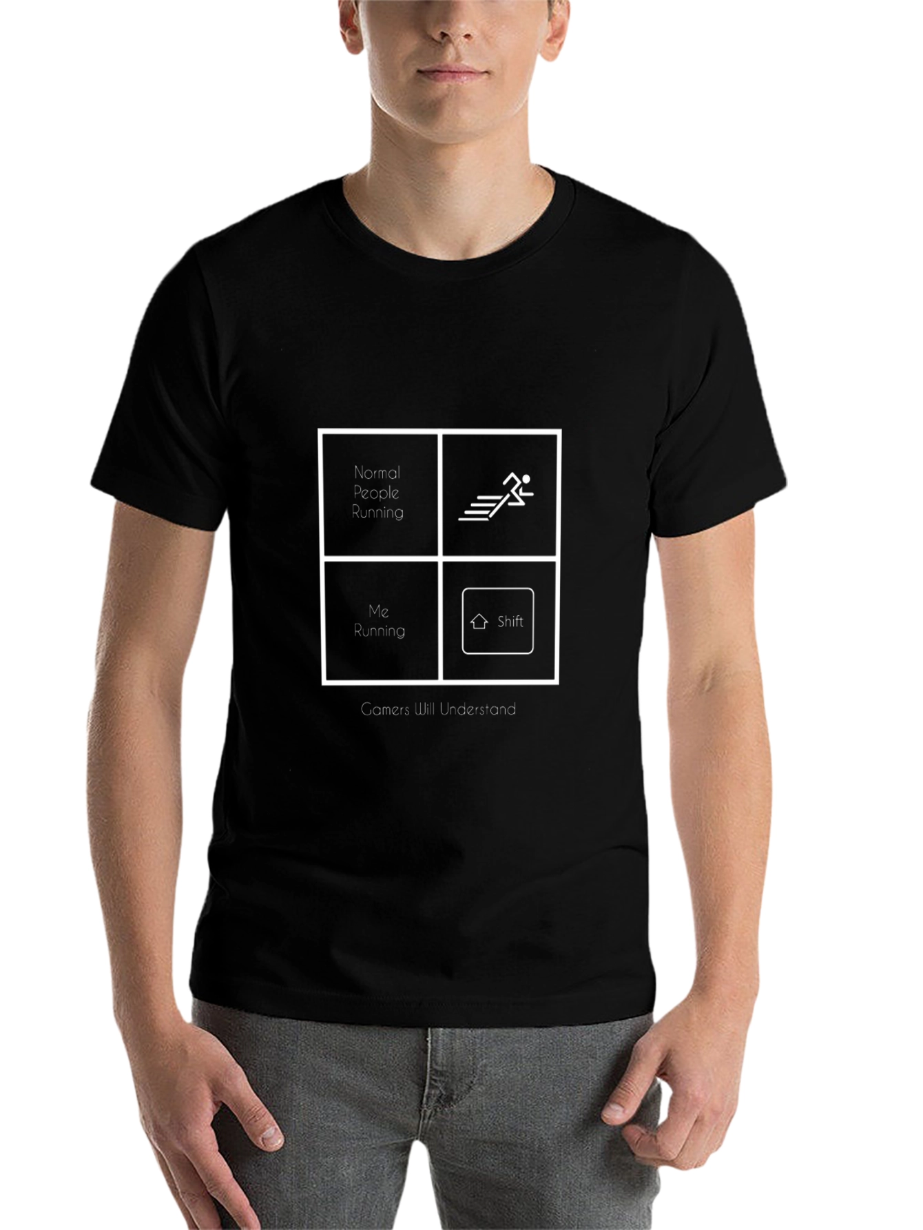 Gamer Running Black Graphic Tee