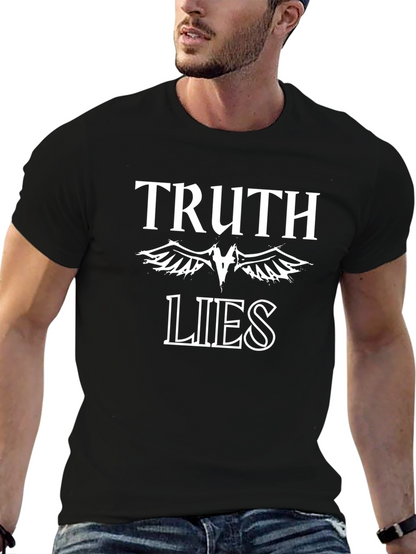 Truth Lies Graphic Tee - Black Cotton T-Shirt