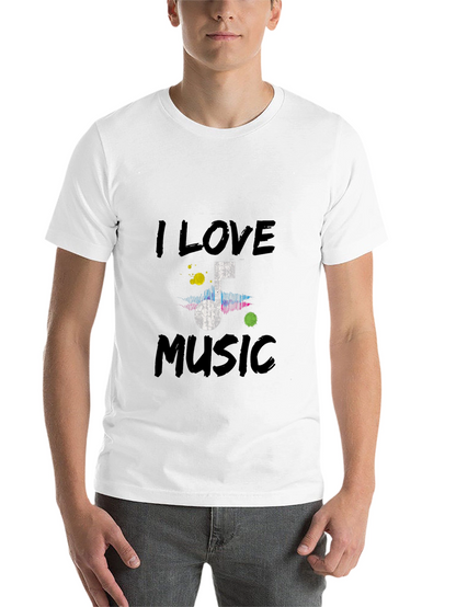I Love Music Graphic Tee - Black