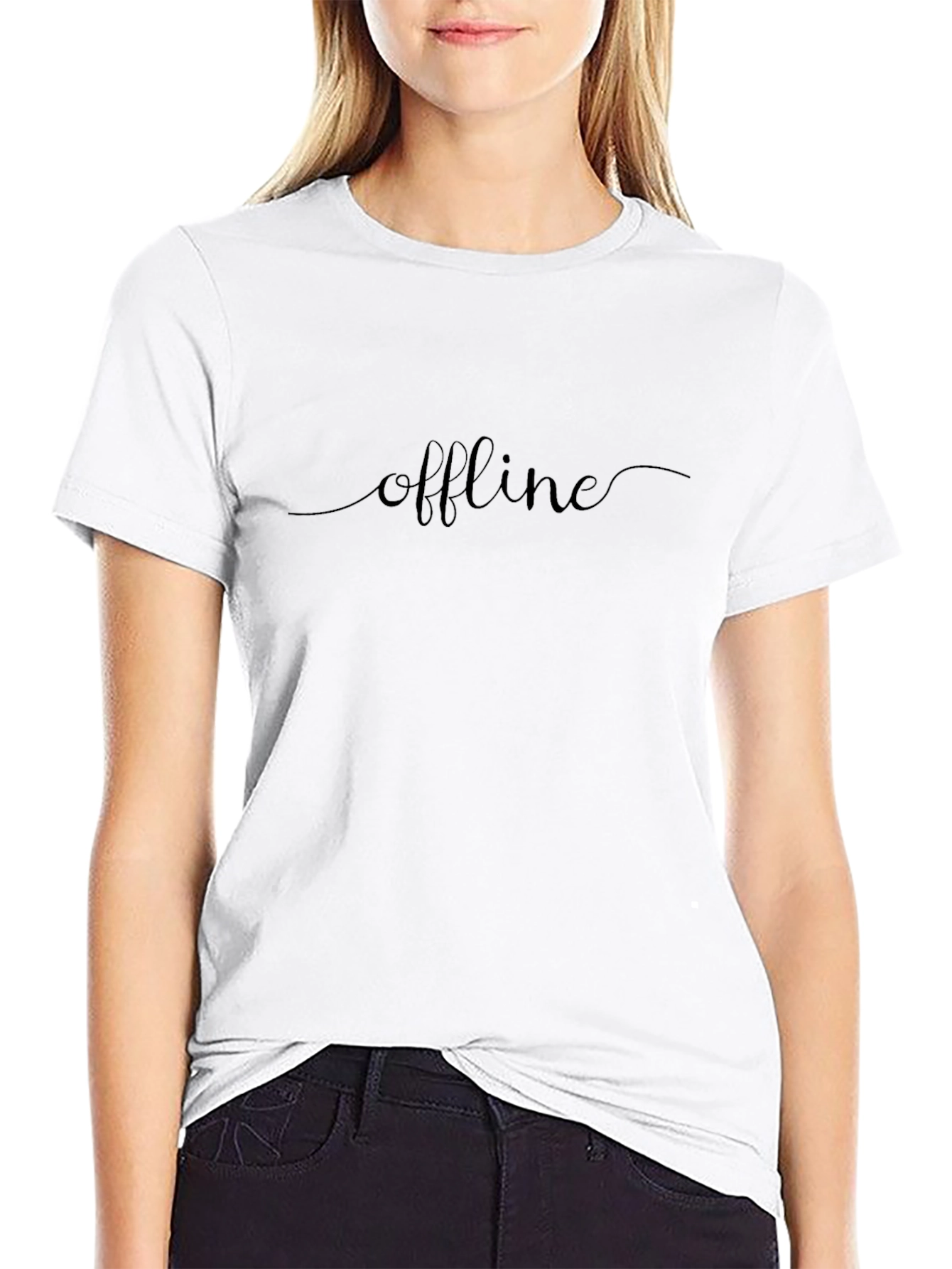 Offline Black Graphic Tee - Relaxed Comfort