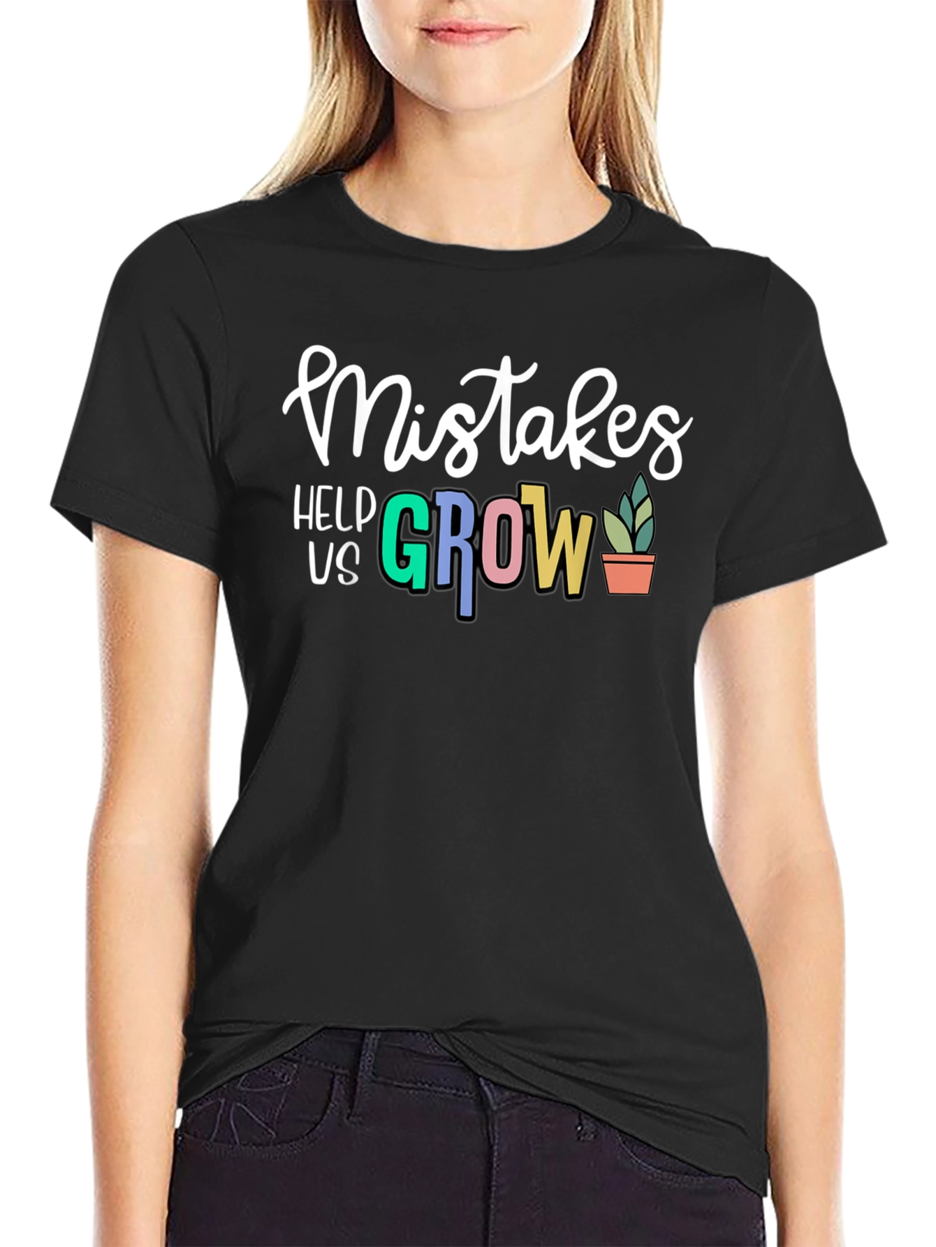 Mistakes Help Us Grow T-Shirt - Black