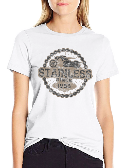Stainless Since 1958 Motorcycle Graphic Black T-Shirt