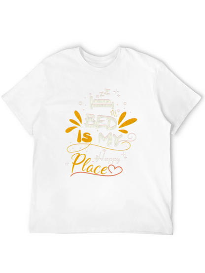 Bed Is My Happy Place Graphic Tee - Black