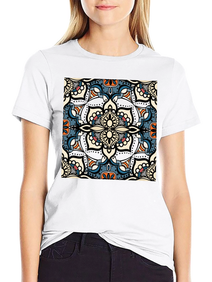 Mens Black T-Shirt with Mandala Design