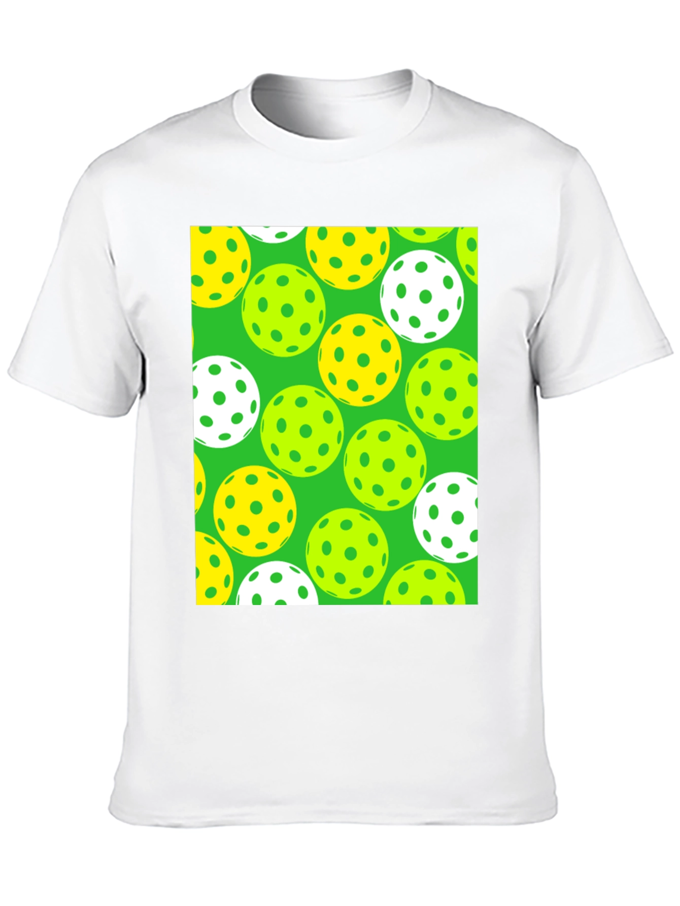 Pickleball Balls Patterned Black T-Shirt