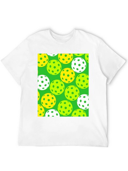 Pickleball Balls Patterned Black T-Shirt