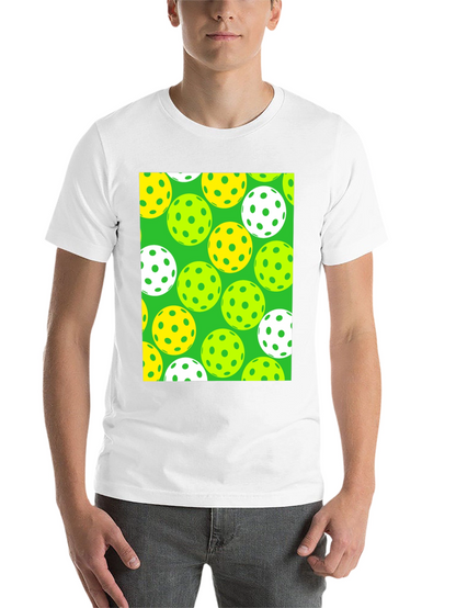 Pickleball Balls Patterned Black T-Shirt