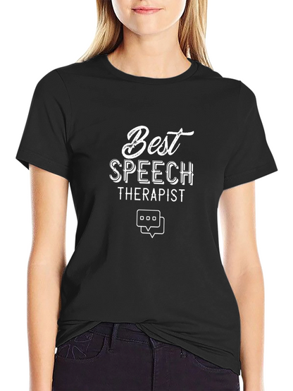 Best Speech Therapist Black Graphic Tee Shirt