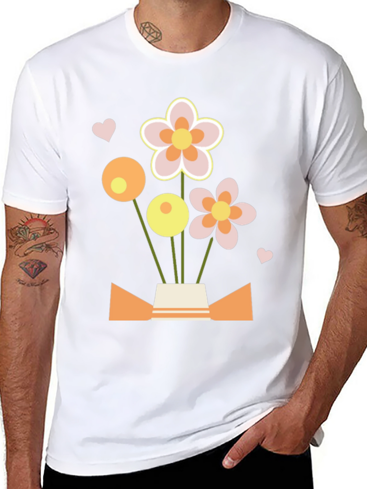 Floral Bouquet Graphic Tee - Black