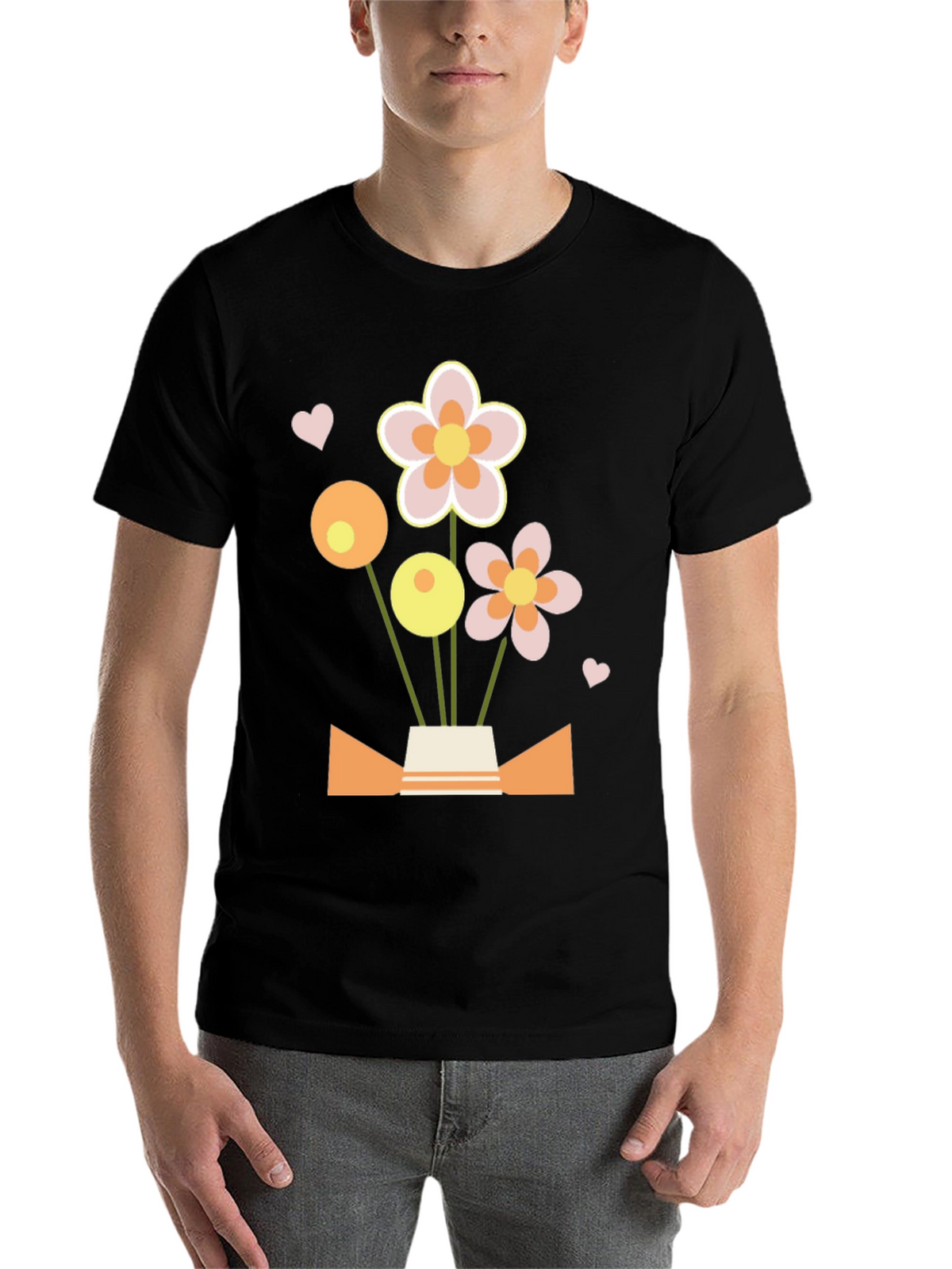 Floral Bouquet Graphic Tee - Black
