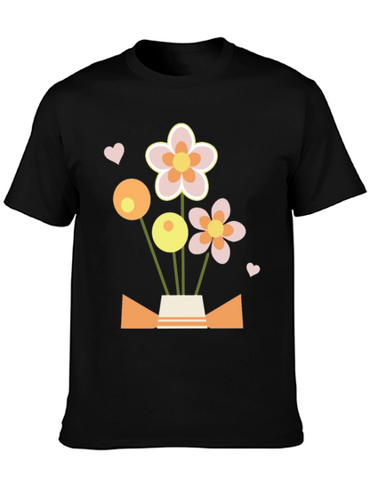 Floral Bouquet Graphic Tee - Black