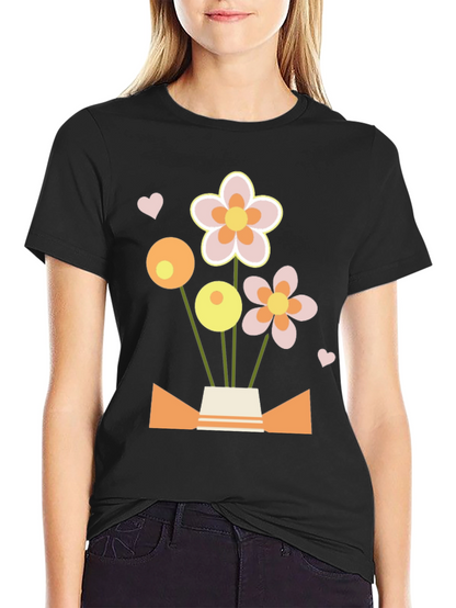Floral Bouquet Graphic Tee - Black