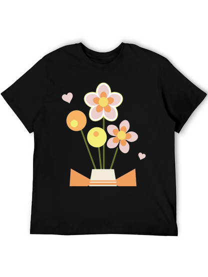 Floral Bouquet Graphic Tee - Black