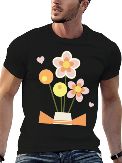 Floral Bouquet Graphic Tee - Black