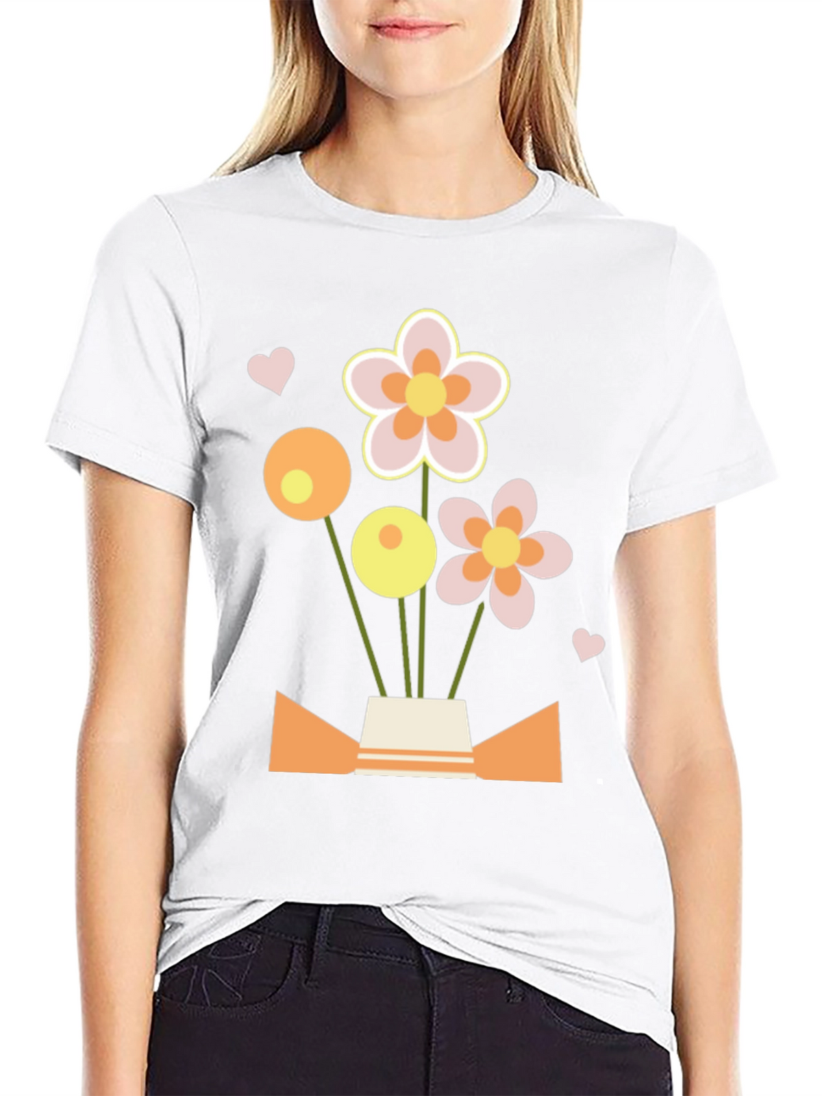 Floral Bouquet Graphic Tee - Black
