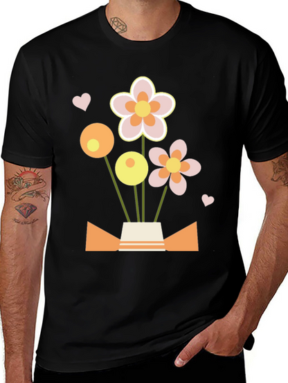 Floral Bouquet Graphic Tee - Black
