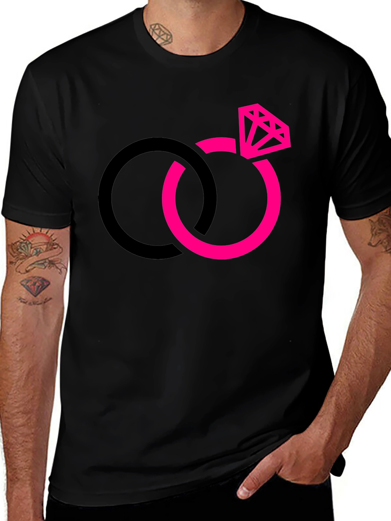 Interlocked Rings Graphic Tee - Black