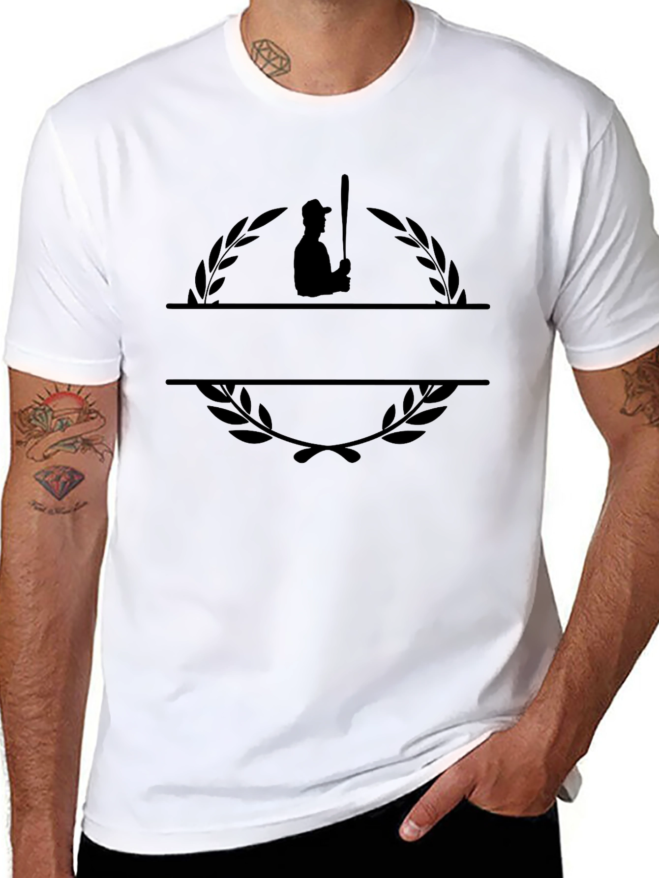 Baseball Player Wreath Graphic Tee