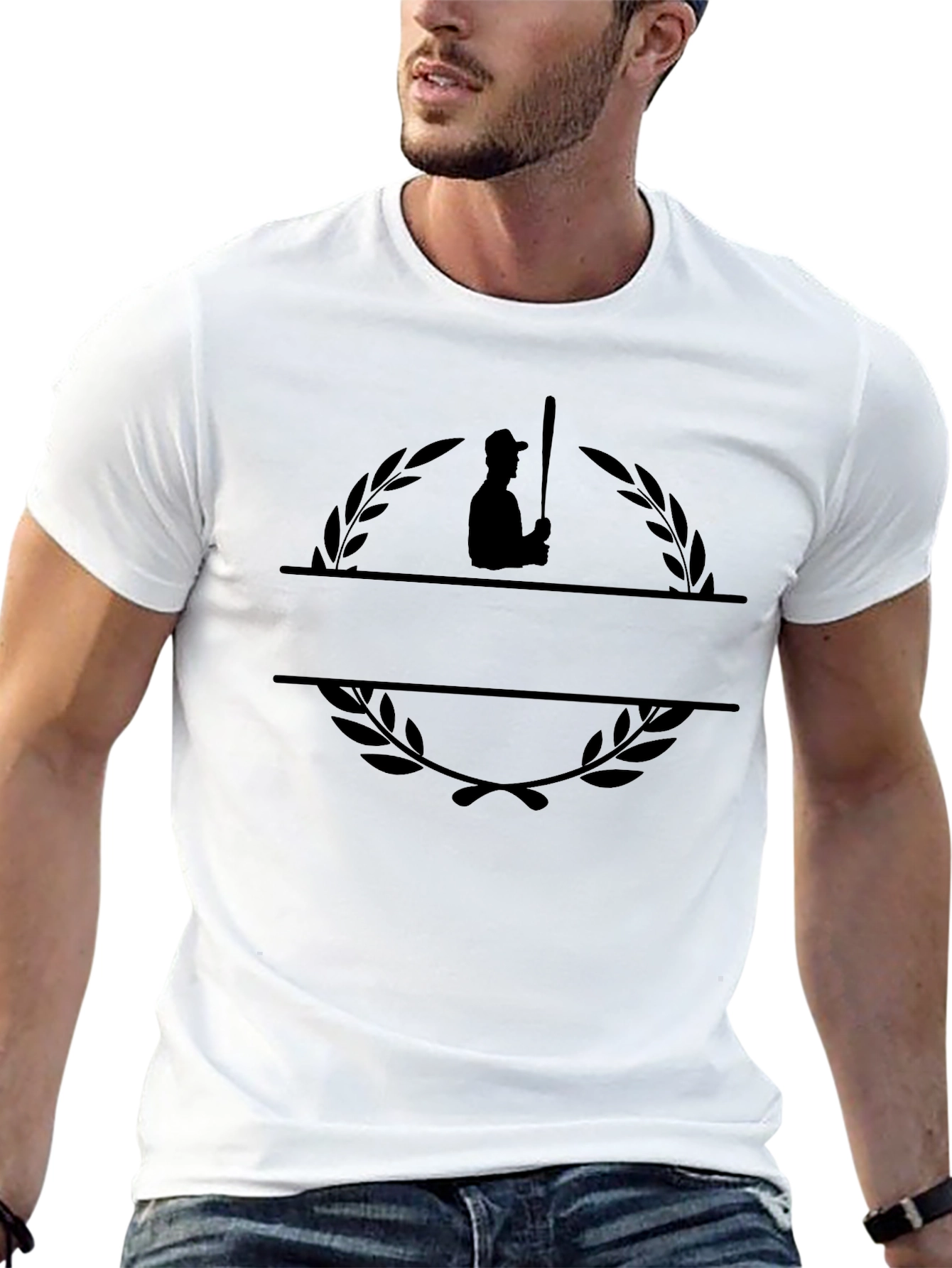 Baseball Player Wreath Graphic Tee