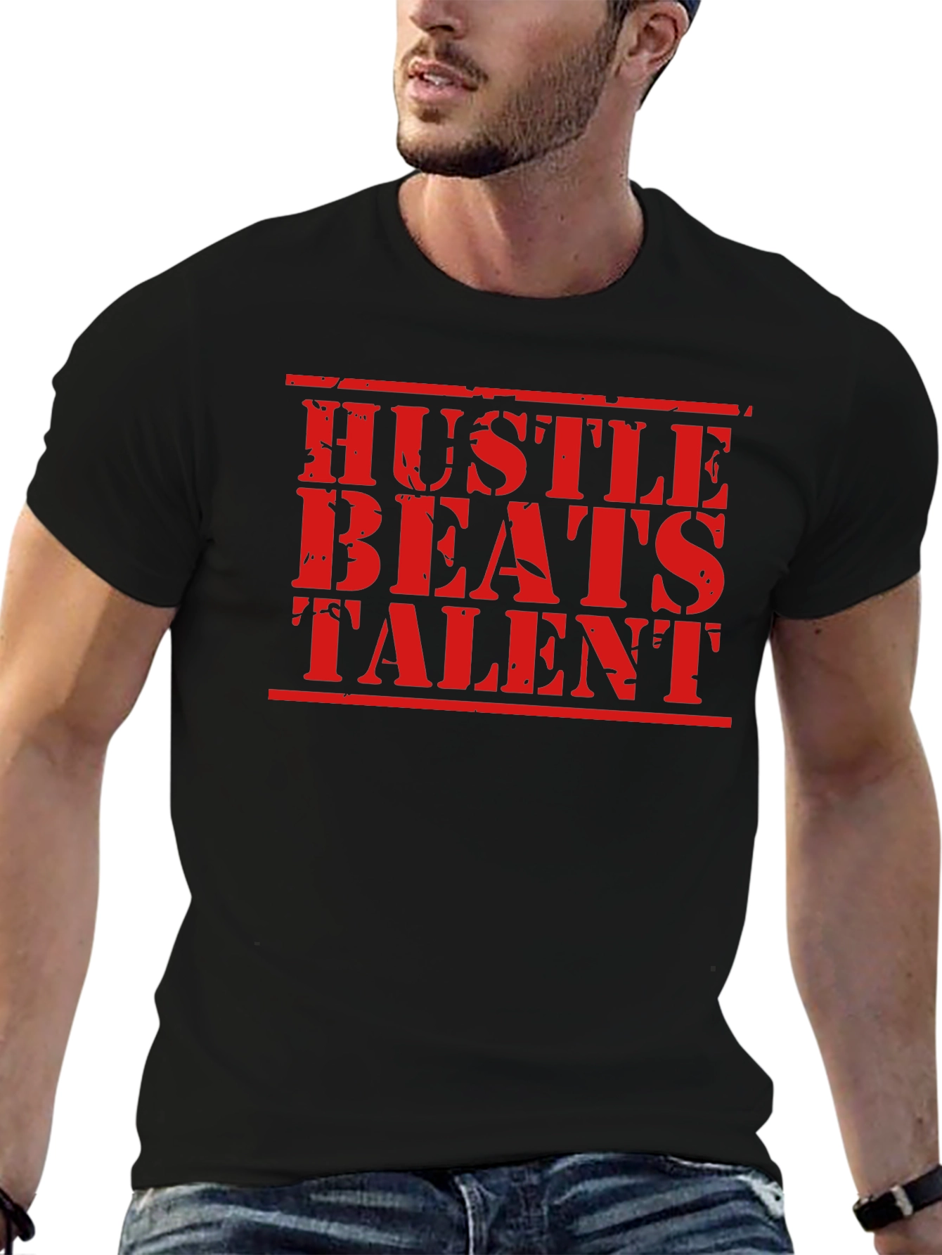 Hustle Beats Talent Graphic T-Shirt