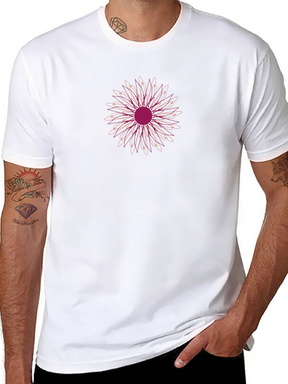 Abstract Floral Graphic Tee - Black