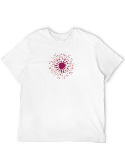 Abstract Floral Graphic Tee - Black