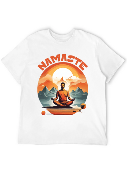 Namaste Yoga T-Shirt - Meditating Man Design