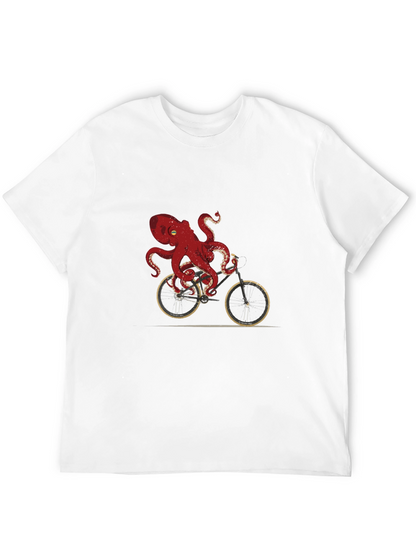 Octopus Riding Bike Graphic Tee - Unique Design