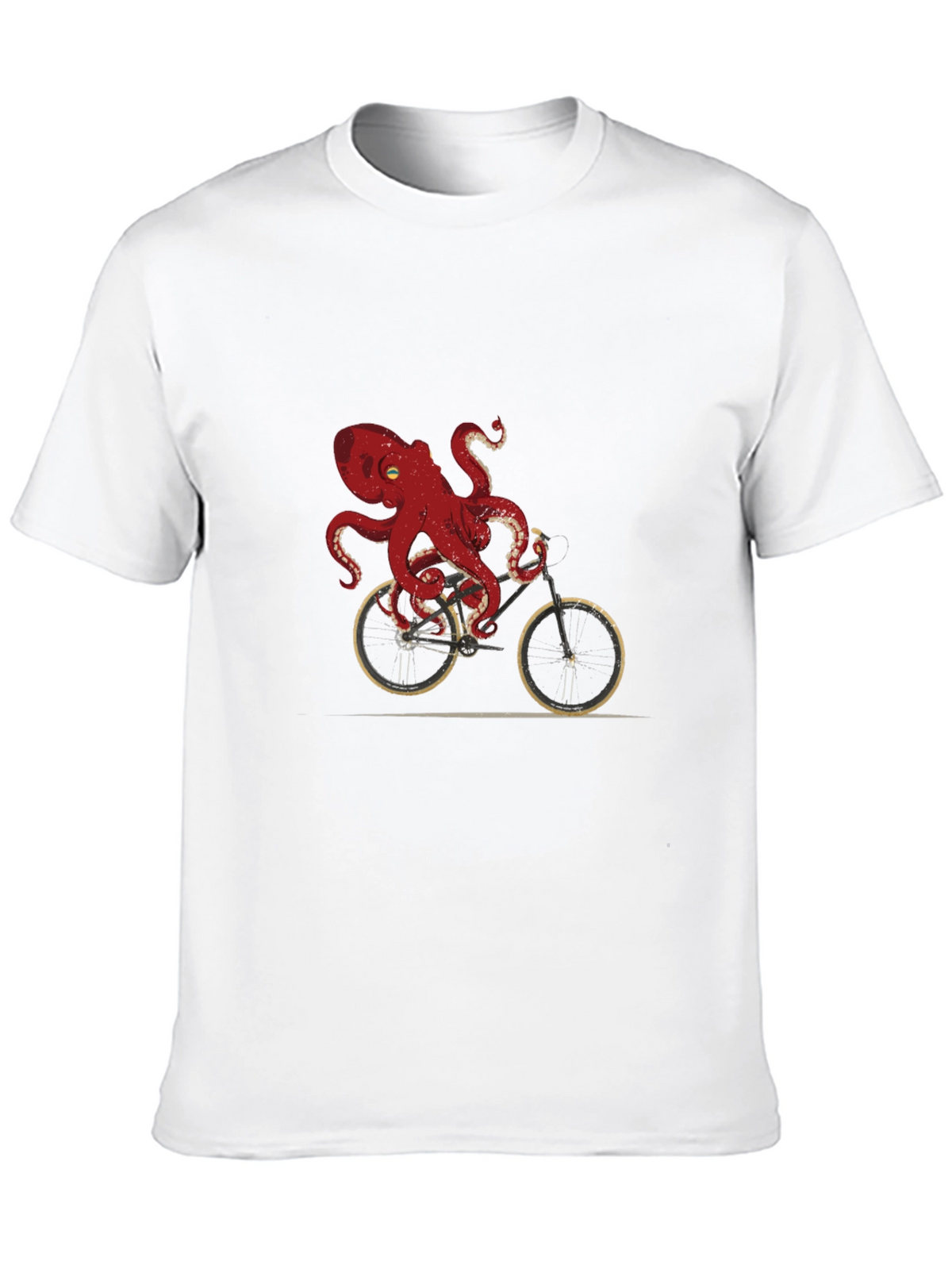 Octopus Riding Bike Graphic Tee - Unique Design