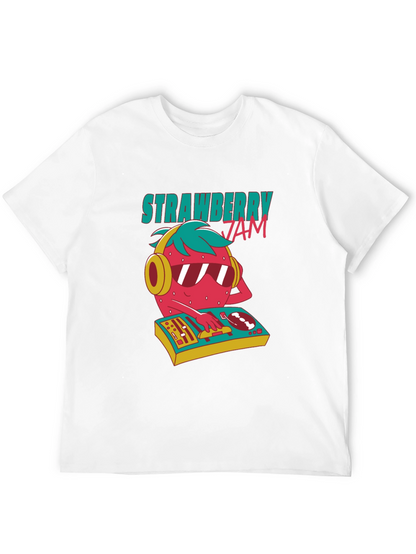 Strawberry Jam DJ Graphic Tee - Cool Party Shirt