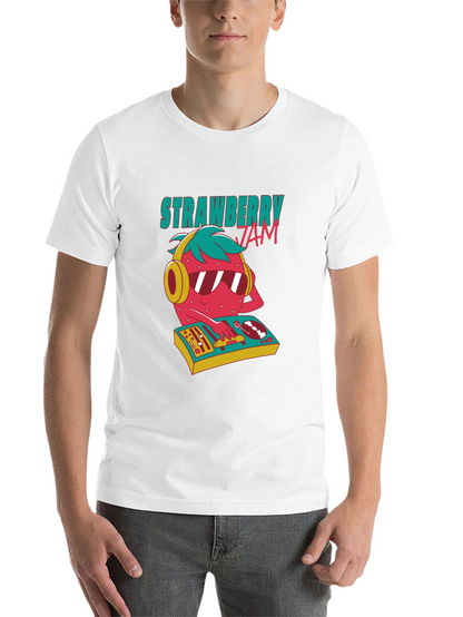 Strawberry Jam DJ Graphic Tee - Cool Party Shirt