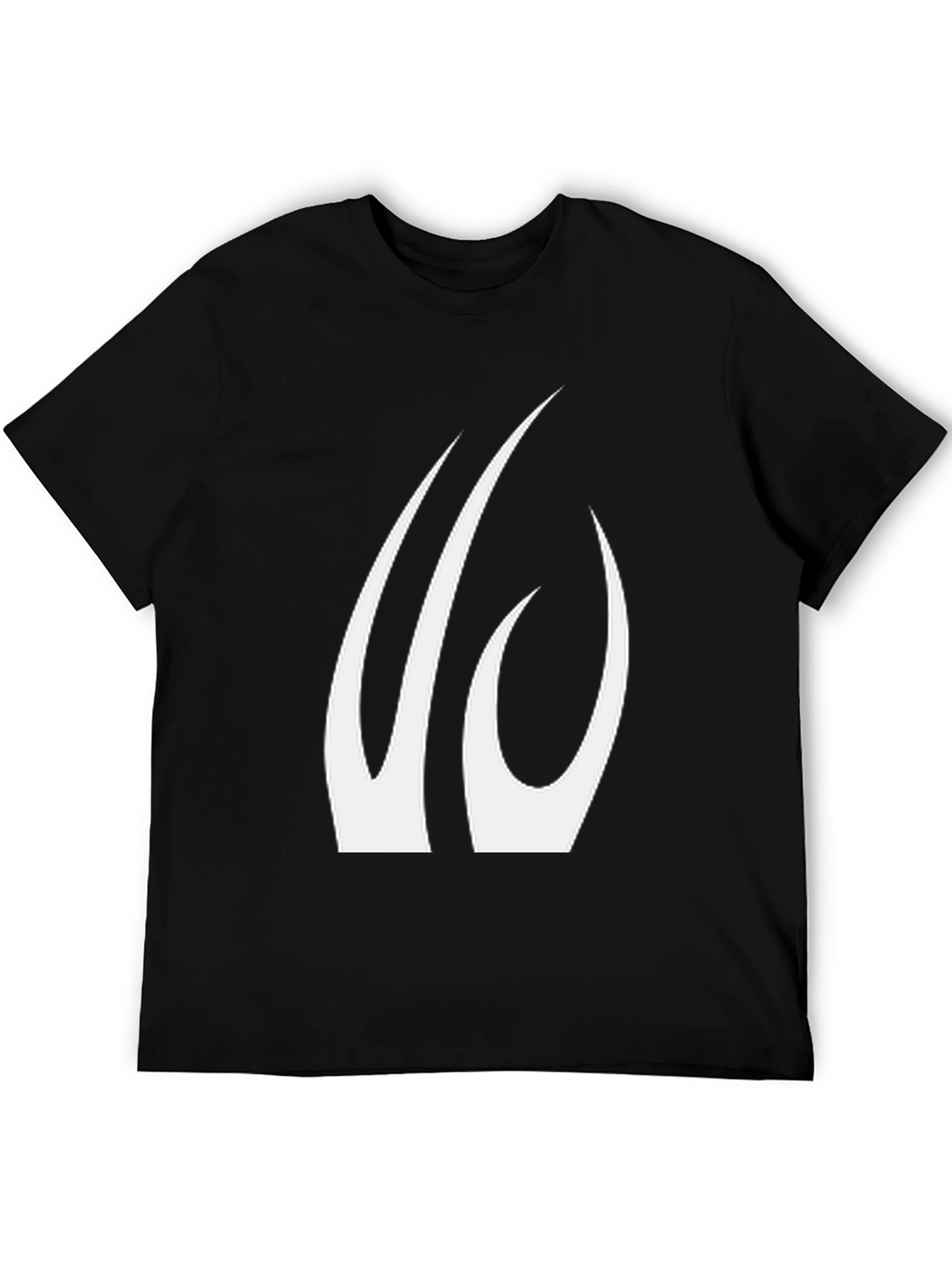 Black T-Shirt with Abstract White Claw Design