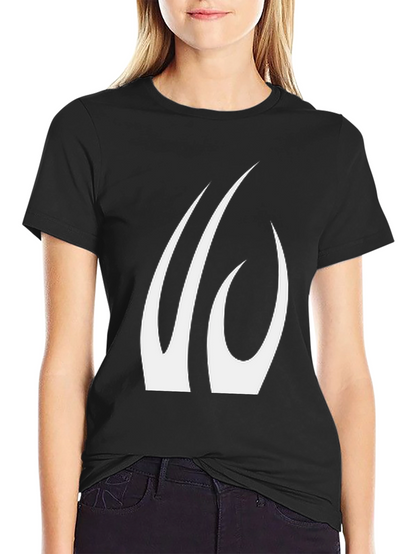Black T-Shirt with Abstract White Claw Design
