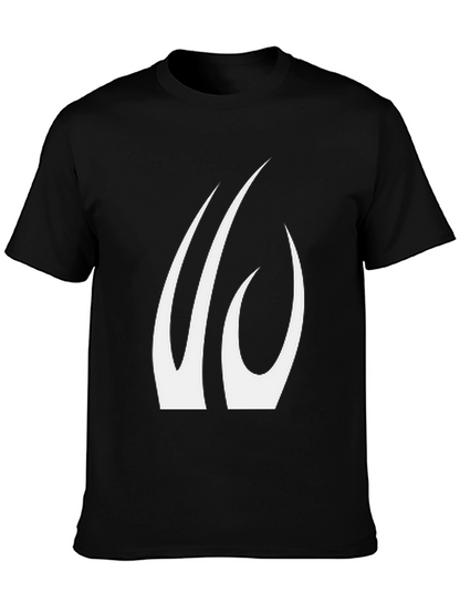 Black T-Shirt with Abstract White Claw Design