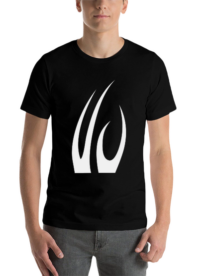 Black T-Shirt with Abstract White Claw Design