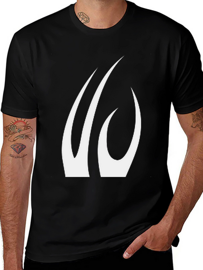 Black T-Shirt with Abstract White Claw Design