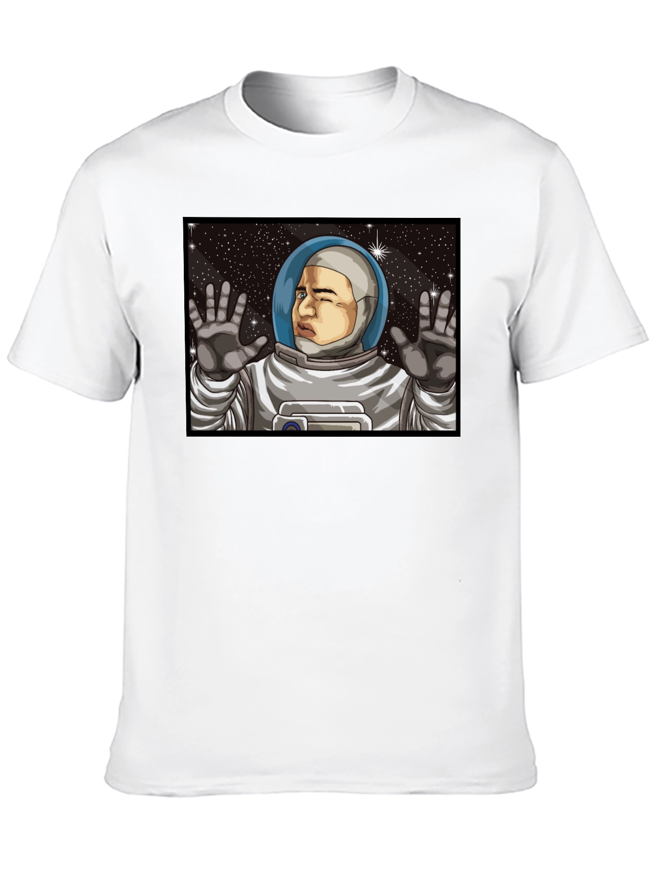 Astronaut Cartoon Graphic Black T-Shirt