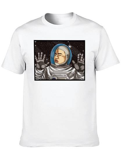 Astronaut Cartoon Graphic Black T-Shirt