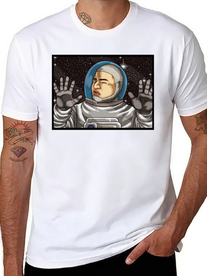 Astronaut Cartoon Graphic Black T-Shirt