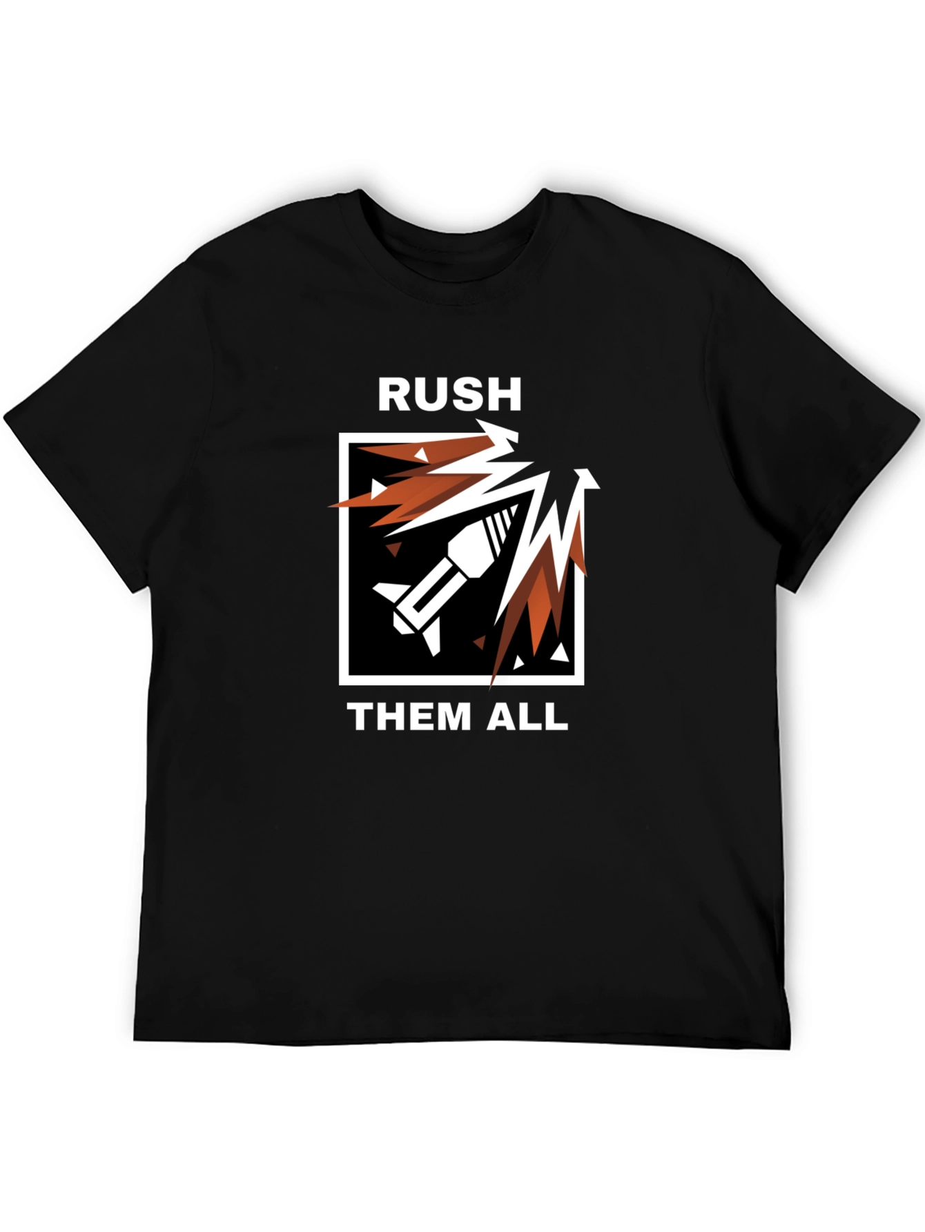 RUSH THEM ALL Black Graphic Tee - Gaming Apparel