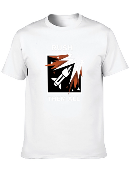 RUSH THEM ALL Black Graphic Tee - Gaming Apparel