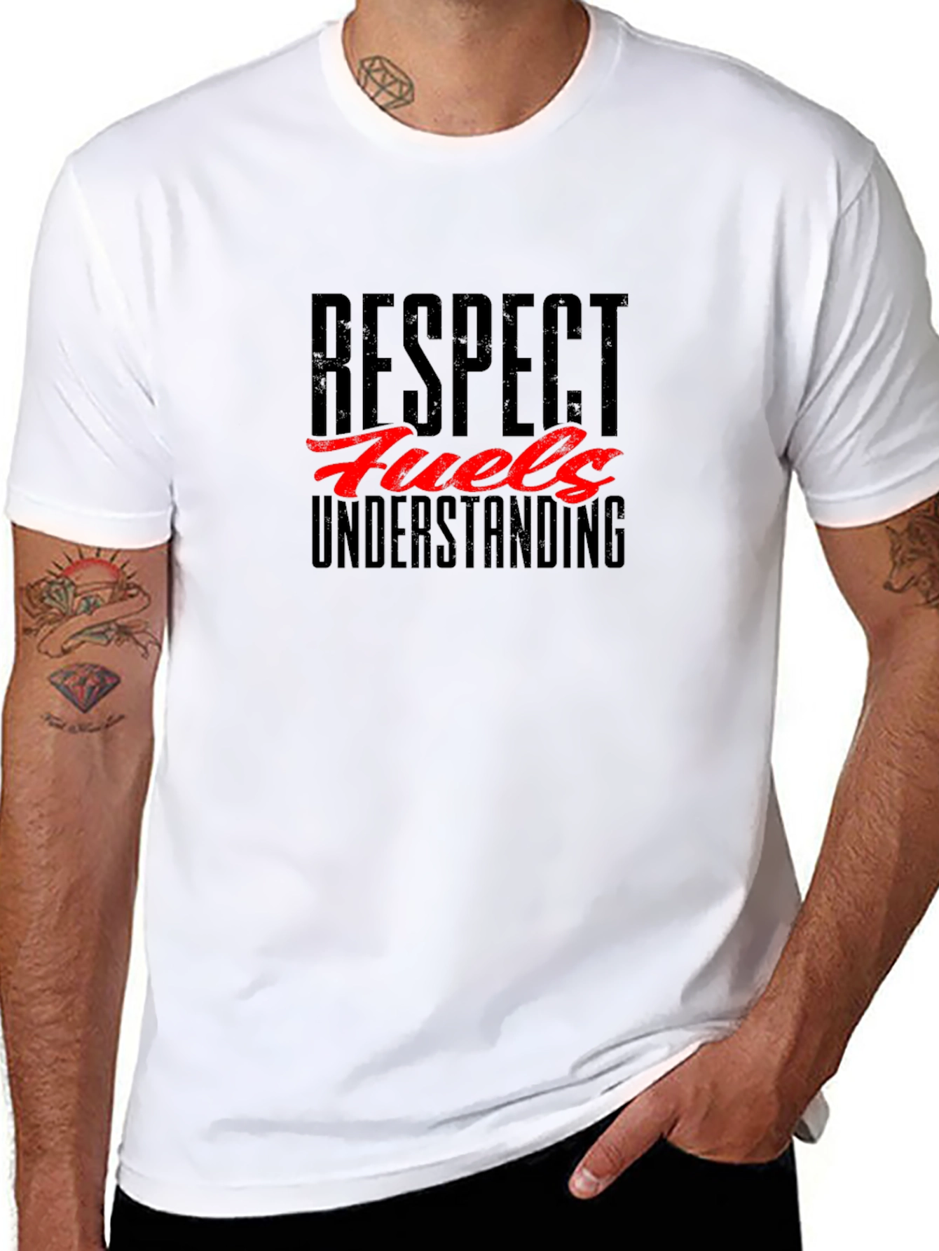 Respect Fuels Understanding Black Graphic T-Shirt
